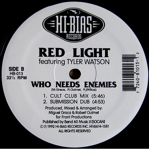 Red Light Featuring Tyler Watson - Who Needs Enemies - Remixes