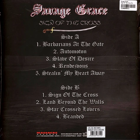 Savage Grace - Sign Of The Cross Red Vinyl Editoin