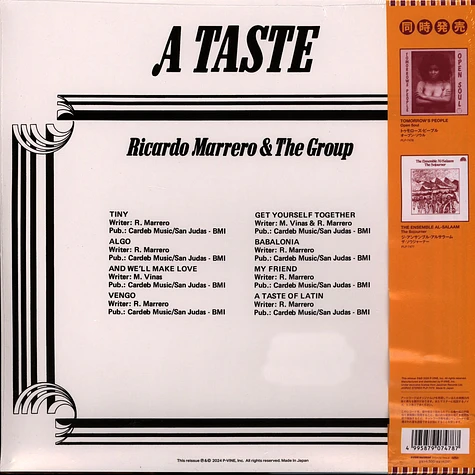 Ricardo Marrero & The Group - A Taste 2024 Repress