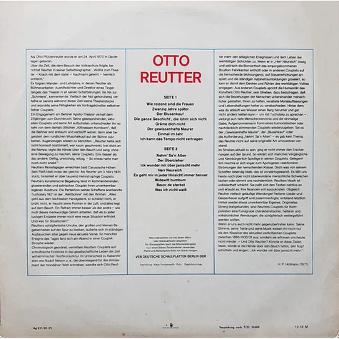Otto Reutter - Otto Reutter