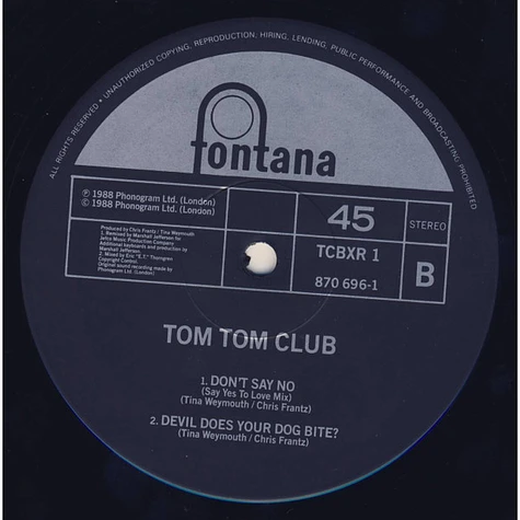 Tom Tom Club - Don't Say No (The Marshall Jefferson Remixes)