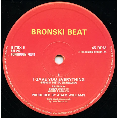 Bronski Beat - Hit That Perfect Beat