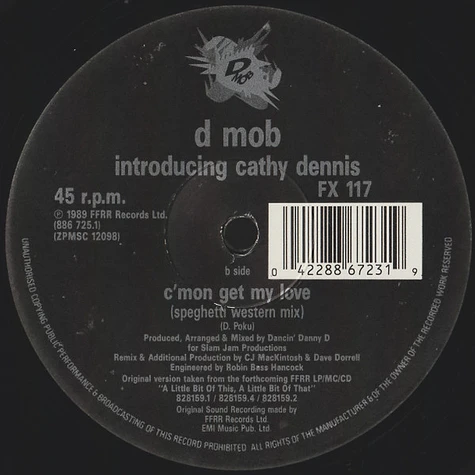 D Mob Introducing Cathy Dennis - C'Mon And Get My Love