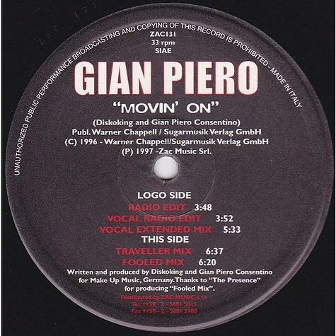 Gian Piero Consentino - Movin' On