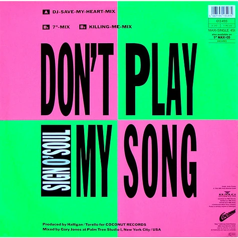 Sign O' Soul - Don't Play My Song