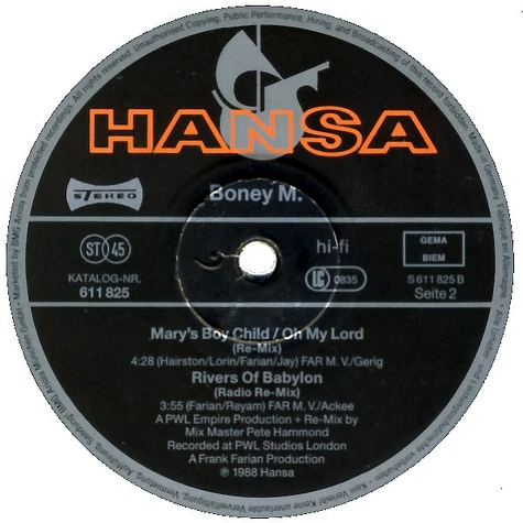 Boney M. - Rivers Of Babylon / Mary's Boy Child - Oh My Lord (Remix ’88)