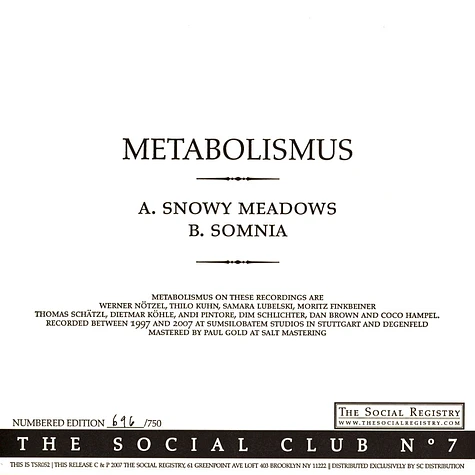 Metabolismus - The Social Club No 7