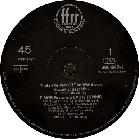 D Mob With Cathy Dennis - That's The Way Of The World