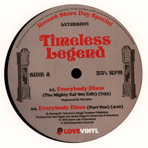 Timeless Legend - Everybody Disco / I Was Born To Love You