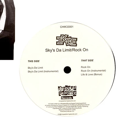 Ikee - Sky's Da Limit / Rock On Black Vinyl Edition