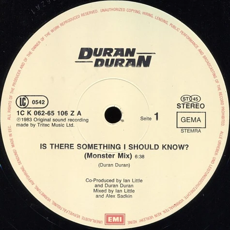 Duran Duran - Is There Something I Should Know? (Monster Mix)