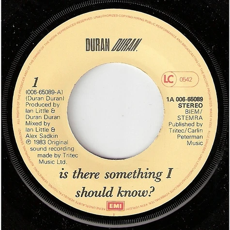 Duran Duran - Is There Something I Should Know?