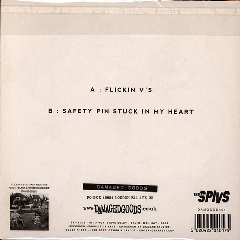 Thee Spivs - Flickin V's / Safety Pin Stuck In My Heart