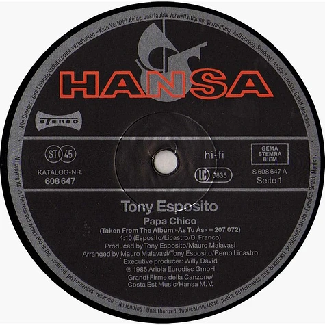 Tony Esposito - Papa Chico