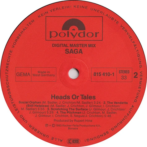 Saga - Heads Or Tales