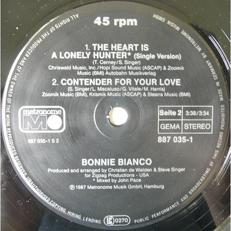 Bonnie Bianco - The Heart Is A Lonely Hunter