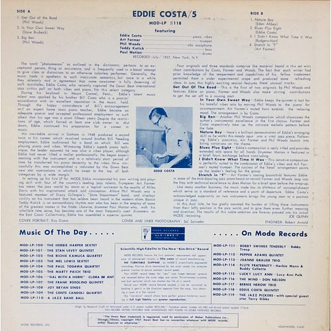 Eddie Costa Quintet - Eddie Costa Quintet