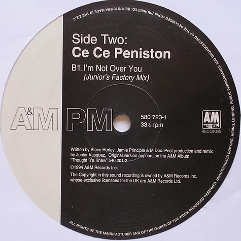 Ce Ce Peniston - Hit By Love (The Body) / I'm Not Over You