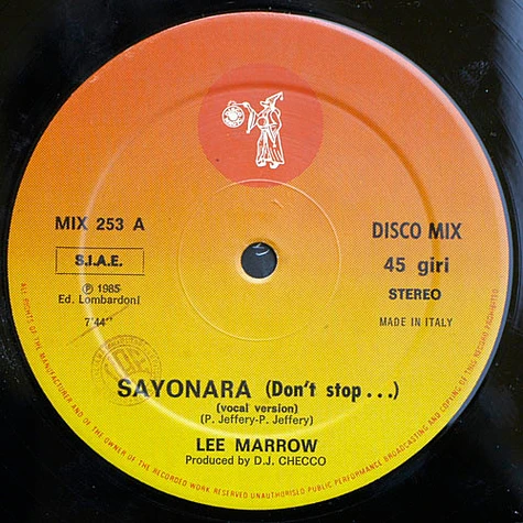 Lee Marrow - Sayonara (Don't Stop...)