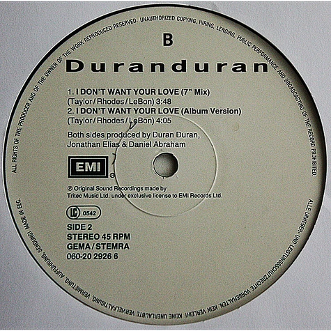 Duran Duran - I Don't Want Your Love