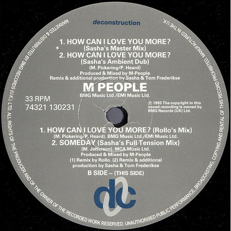 M People - How Can I Love You More Mixes