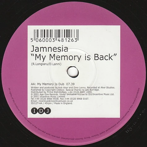 Jamnesia - My Memory Is Back