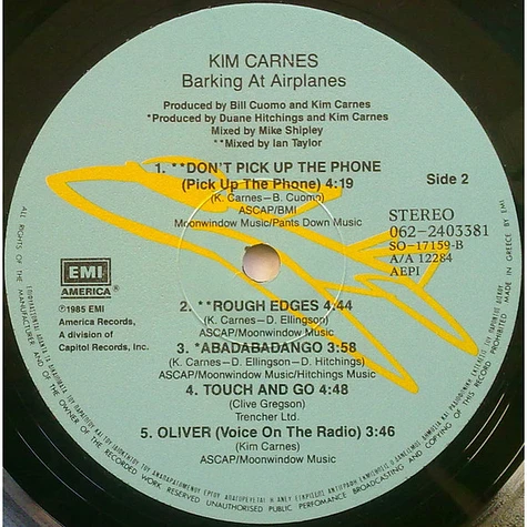 Kim Carnes - Barking At Airplanes