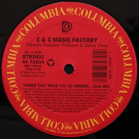 C + C Music Factory Presents Freedom Williams & Zelma Davis - Things That Make You Go Hmmmm... (The Remixes)