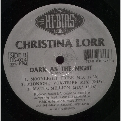 Christina Lorr - Dark As The Night