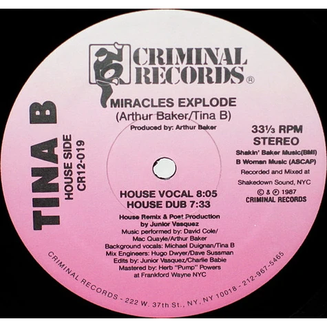 Tina B - Miracles Explode