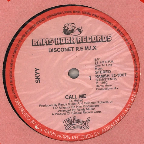 Skyy - Call Me (Disconet R.E.M.I.X.) / Let's Celebrate (Special R.E.M.I.X.E.D. Disco Version)