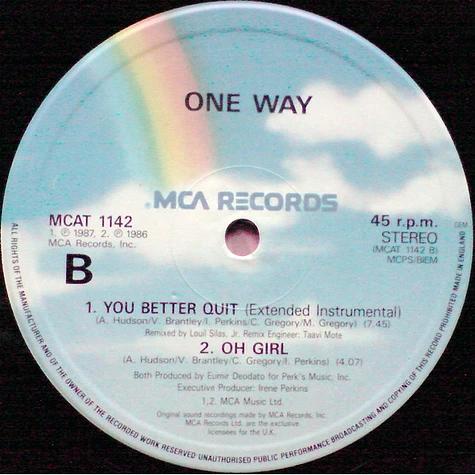 One Way - You Better Quit