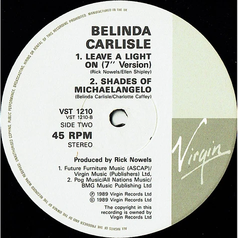 Belinda Carlisle - Leave A Light On