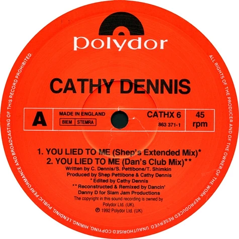 Cathy Dennis - You Lied To Me