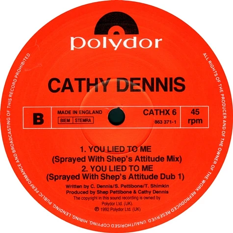 Cathy Dennis - You Lied To Me