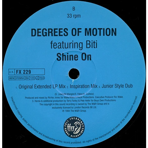 Degrees Of Motion Featuring Biti Strauchn - Shine On