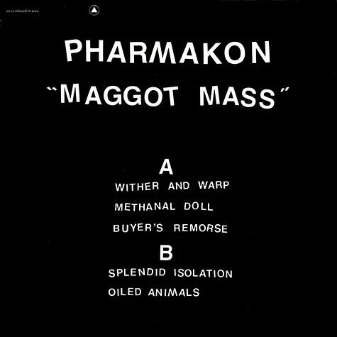 Pharmakon - Maggot Mass Black Vinyl Edition