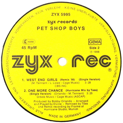 Pet Shop Boys - ZYX Mega Mix