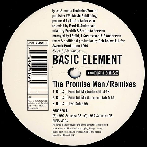 Basic Element - The Promise Man (Remixes)