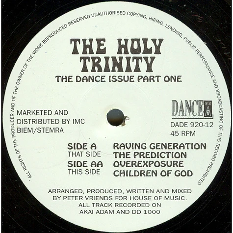 The Holy Trinity - The Dance Issue Part One