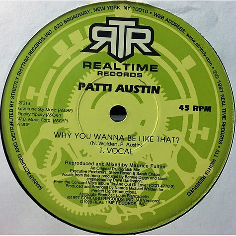 Patti Austin - Why You Wanna Be Like That?