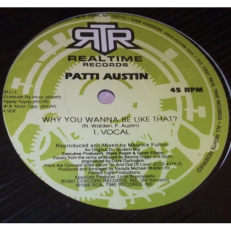 Patti Austin - Why You Wanna Be Like That?