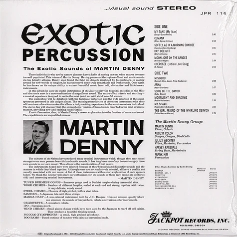 Martin Denny - Exotic Percussion Sea Glass Colored Vinyl Edition