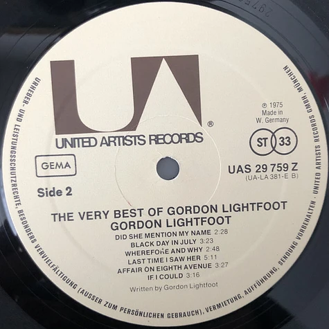 Gordon Lightfoot - The Very Best Of Gordon Lightfoot