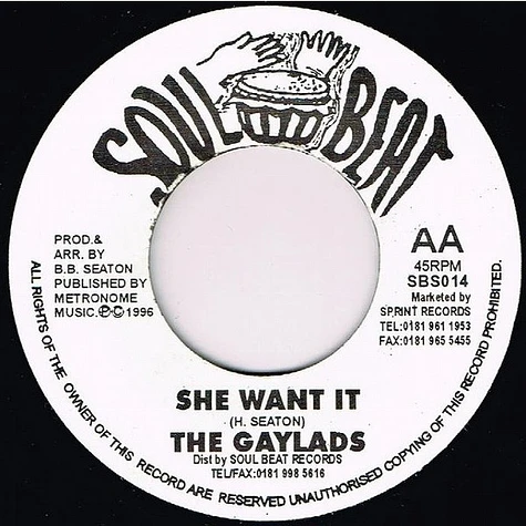 The Gaylads - Joy In The Morning / She Want It