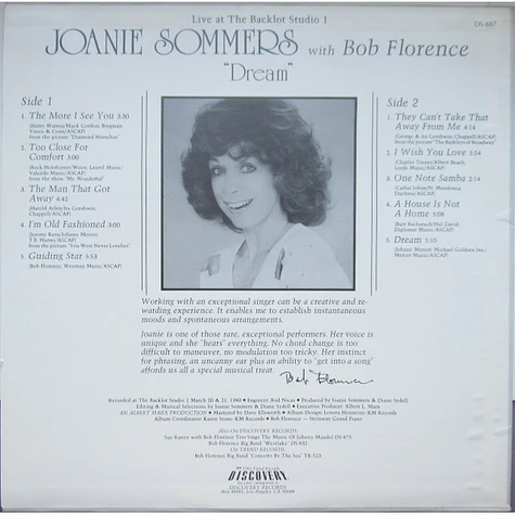 Joanie Sommers With Bob Florence - Dream