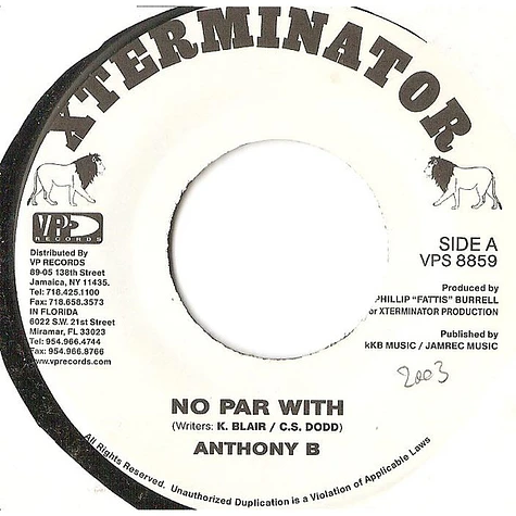 Anthony B - No Par With