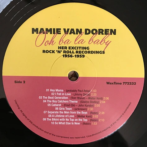 Mamie Van Doren - Ohh Ba La Baby (Her Exciting Rock 'N' Roll Recordings, 1956-1959.)