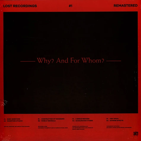 Steve Bicknell - Lost Recordings #1 - Why? And For Whom?