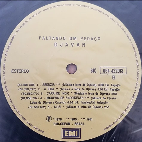 Djavan - Faltando Um Pedaço